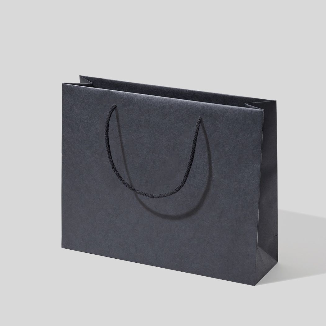 24x9x20 torebka papierowa premium granatowa laminowana matowa bez nadruku