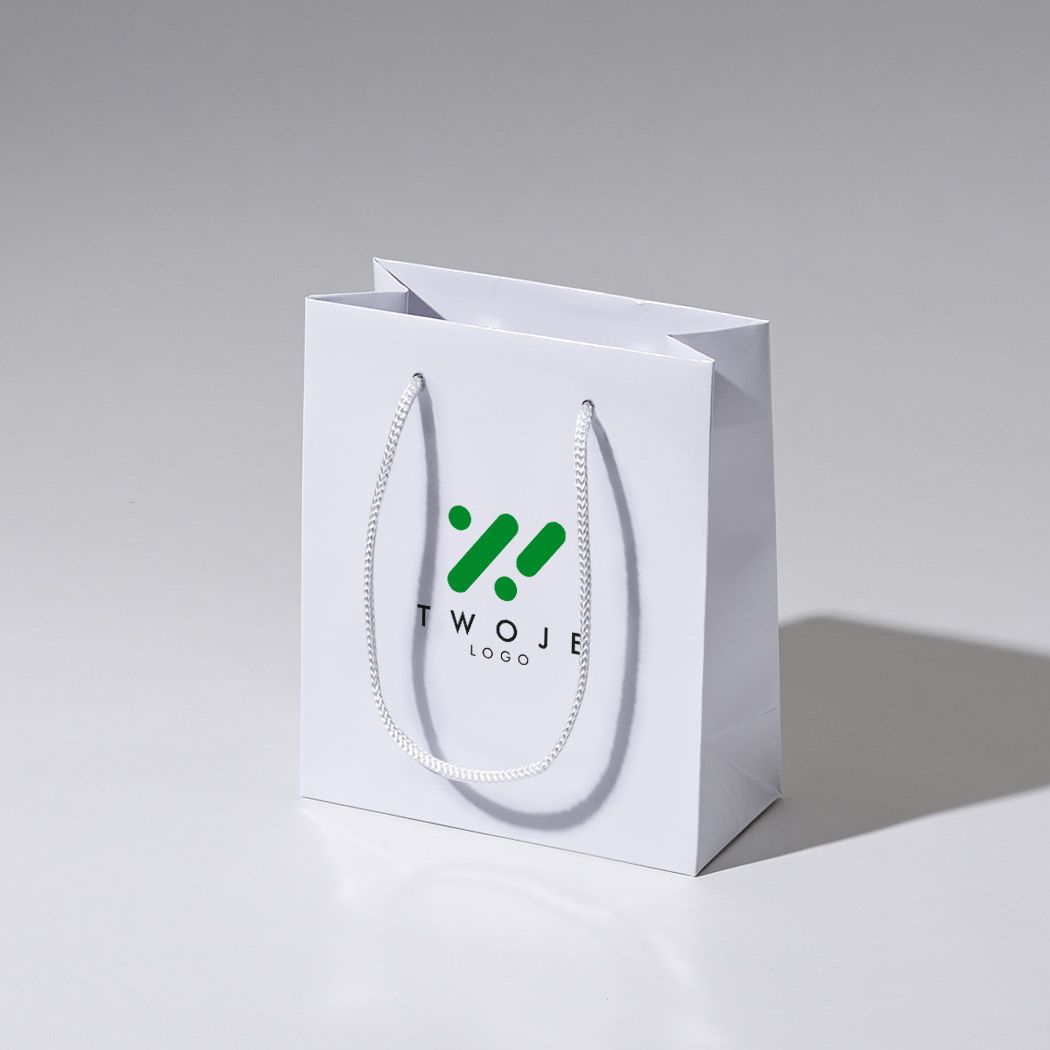  torba papierowa premium biała laminowana matowa z nadrukiem reklamowym 