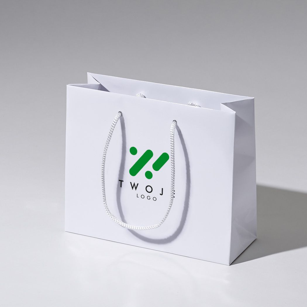  torba papierowa premium biała laminowana matowa z nadrukiem reklamowym 