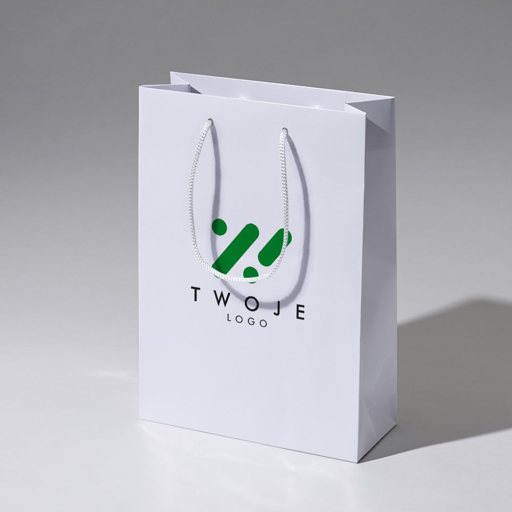  torba papierowa premium biała laminowana matowa z nadrukiem reklamowym 