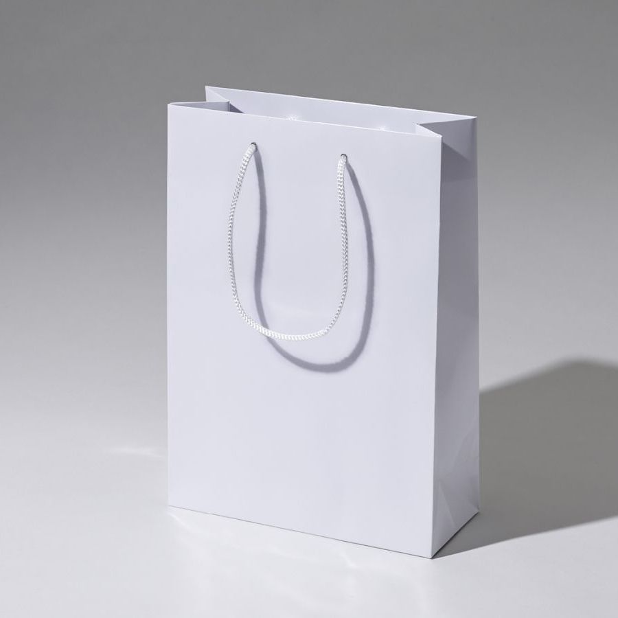 Torba papierowa Kraft Classic w kolorze białym – widok 45°