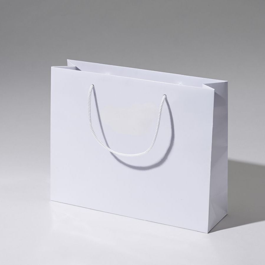 Torba papierowa Kraft Classic w kolorze białym – widok 45°