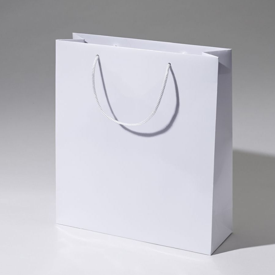 Torba papierowa Kraft Classic w kolorze białym – widok 45°