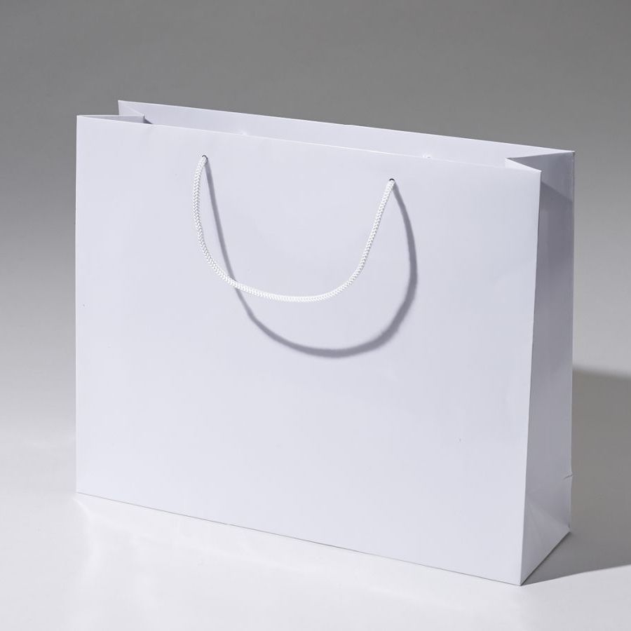 Torba papierowa Kraft Classic w kolorze białym – widok 45°