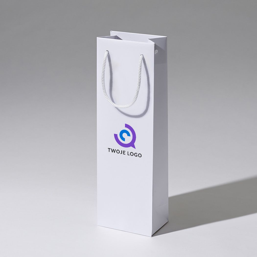 torba papierowa premium biała laminowana matowa z nadrukiem reklamowym