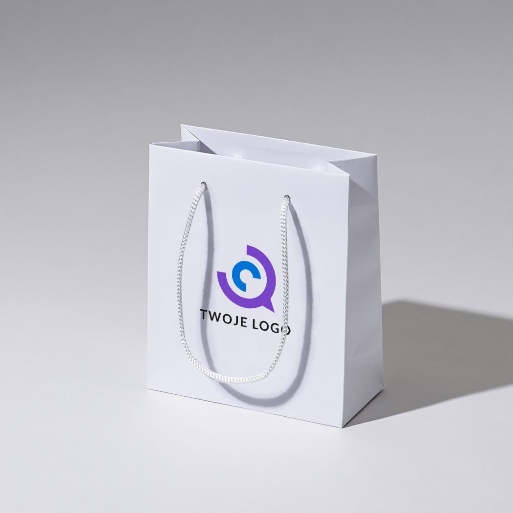  torba papierowa premium biała laminowana matowa z nadrukiem reklamowym 