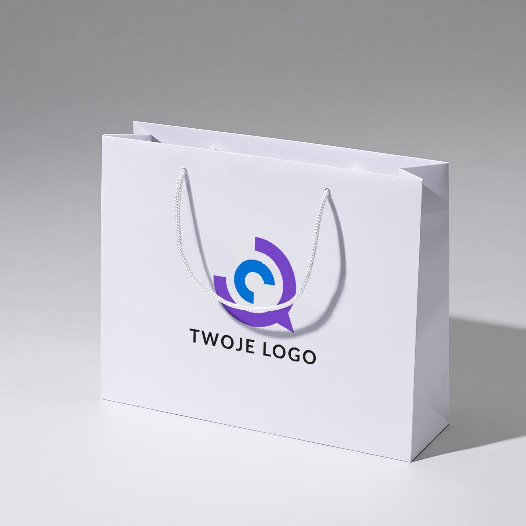 torba papierowa premium biała laminowana matowa z nadrukiem reklamowym