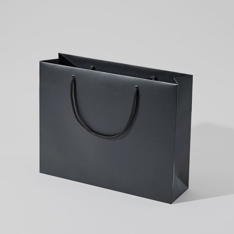 35x10x28  torebka papierowa premium granatowa laminowana matowa bez nadruku