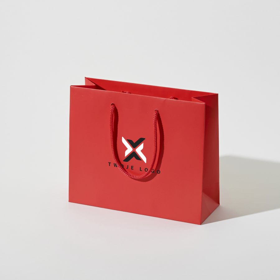 45x12x36 torba papierowa premium czerwona laminowana matowa z nadrukiem reklamowym CCM_red_45x12x36_print