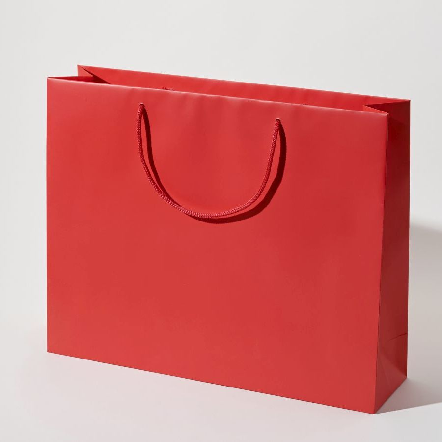 24x9x20 torebka papierowa premium czerwona laminowana matowa bez nadruku CCM_red_35x10x28_noprint