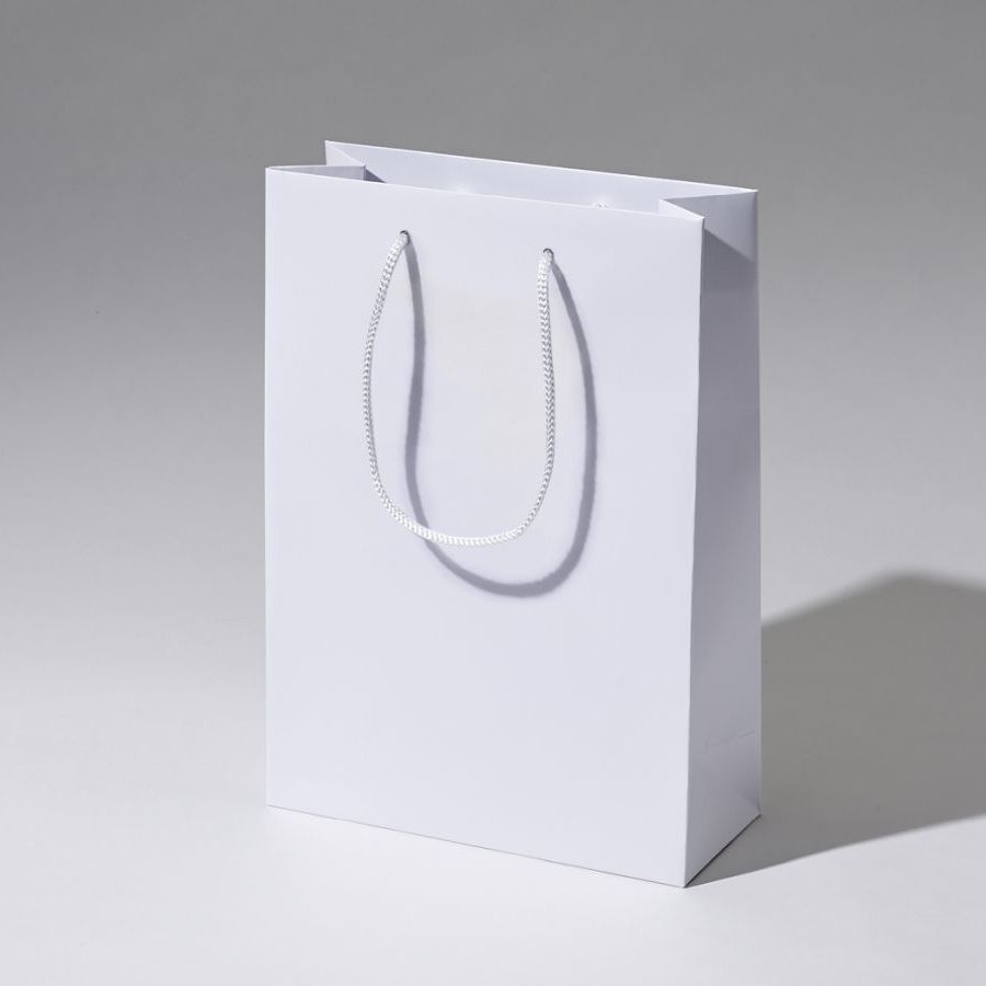 Torba papierowa Kraft Classic w kolorze białym – widok 45°