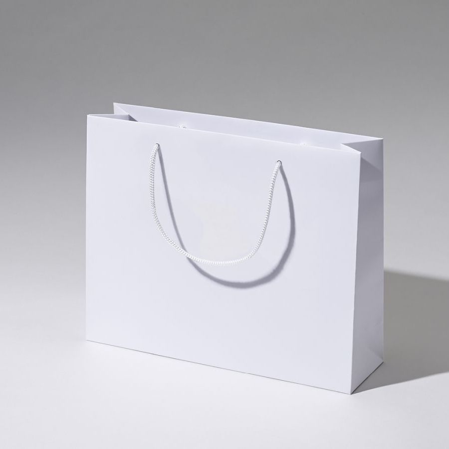 Torba papierowa Kraft Classic w kolorze białym – widok 45°