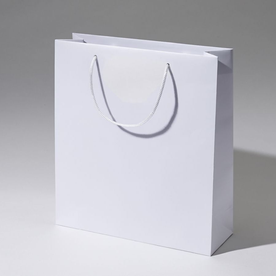 Torba papierowa Kraft Classic w kolorze białym – widok 45°