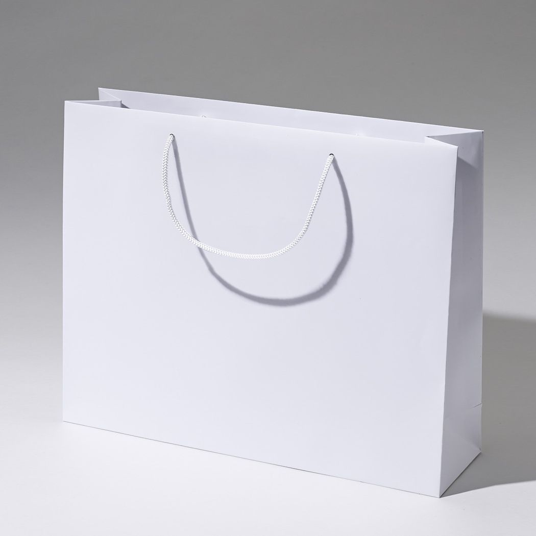 Torba papierowa Kraft Classic w kolorze białym – widok 45°