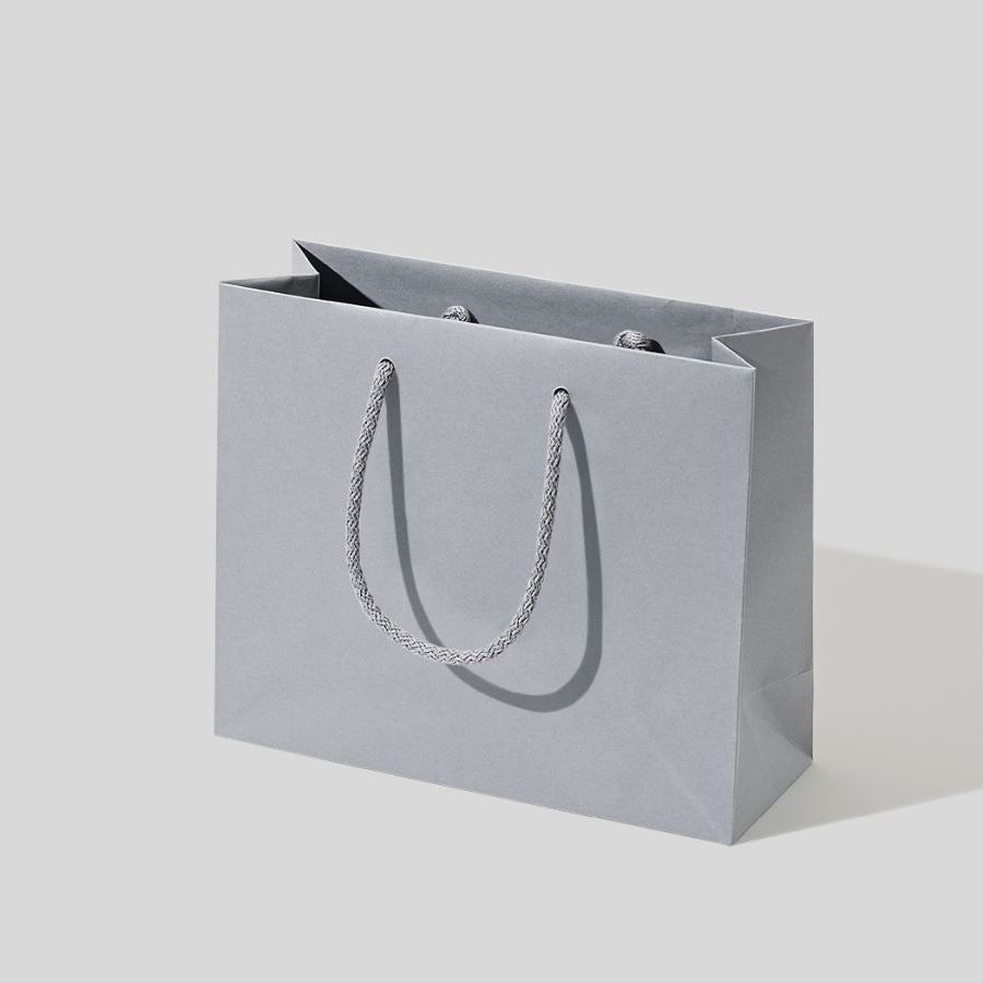 24x9x20 torebka papierowa premium granatowa laminowana matowa bez nadruku