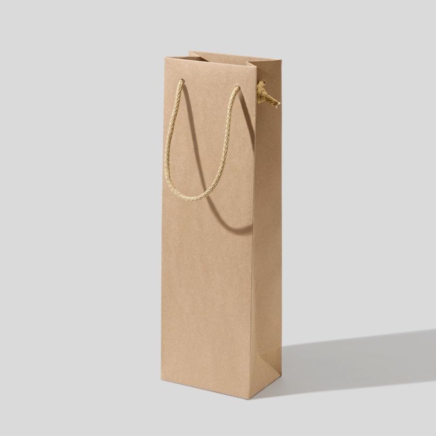 Torba papierowa Kraft Classic Eko – widok 45° z papieru kraft naturalnego
