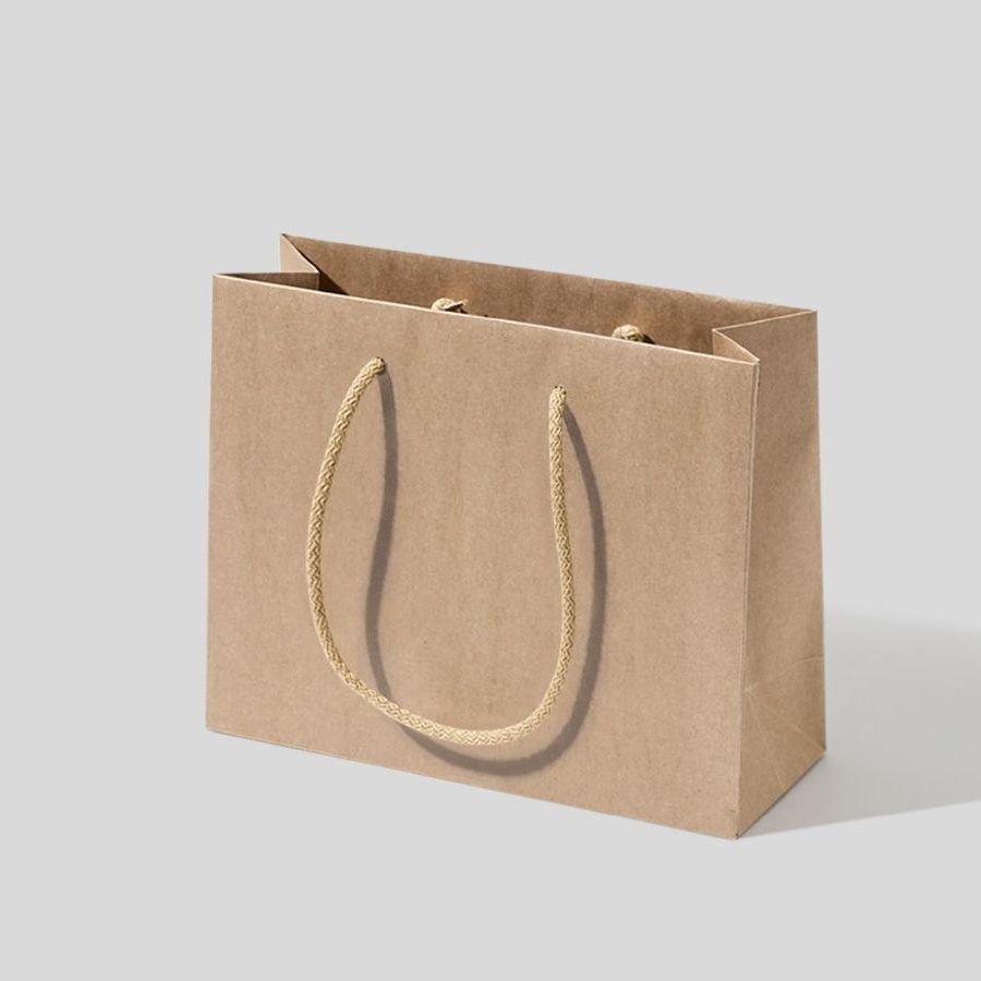 Torba papierowa Kraft Classic Eko – widok 45° z papieru kraft naturalnego