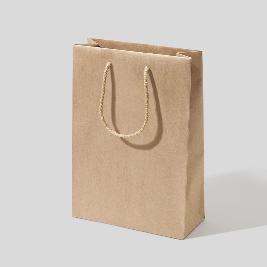 Torba papierowa Kraft Classic Eko – widok 45° z papieru kraft naturalnego