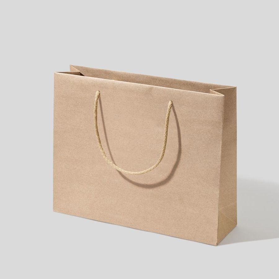 Torba papierowa Kraft Classic Eko – widok 45° z papieru kraft naturalnego