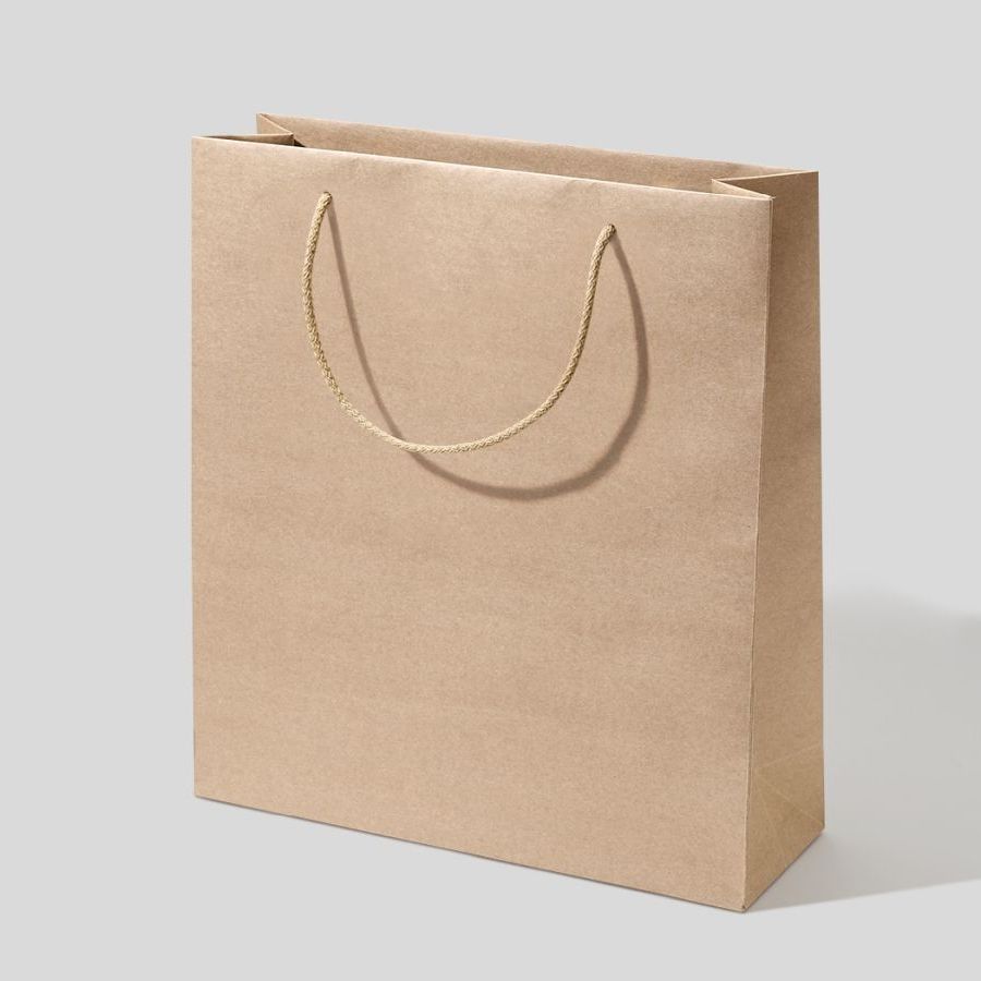Torba papierowa Kraft Classic Eko – widok 45° z papieru kraft naturalnego