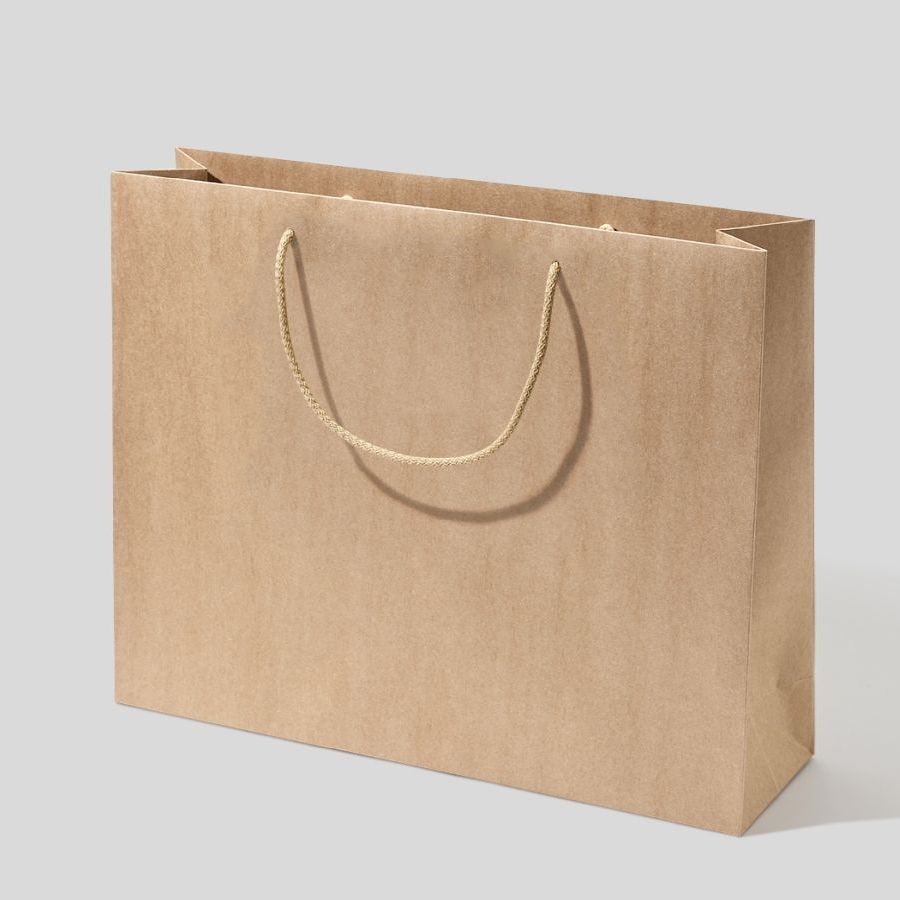 Torba papierowa Kraft Classic Eko – widok 45° z papieru kraft naturalnego
