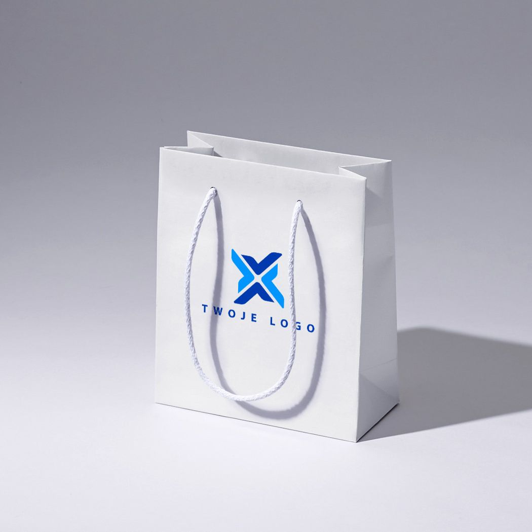  torba papierowa premium biała laminowana matowa z nadrukiem reklamowym 