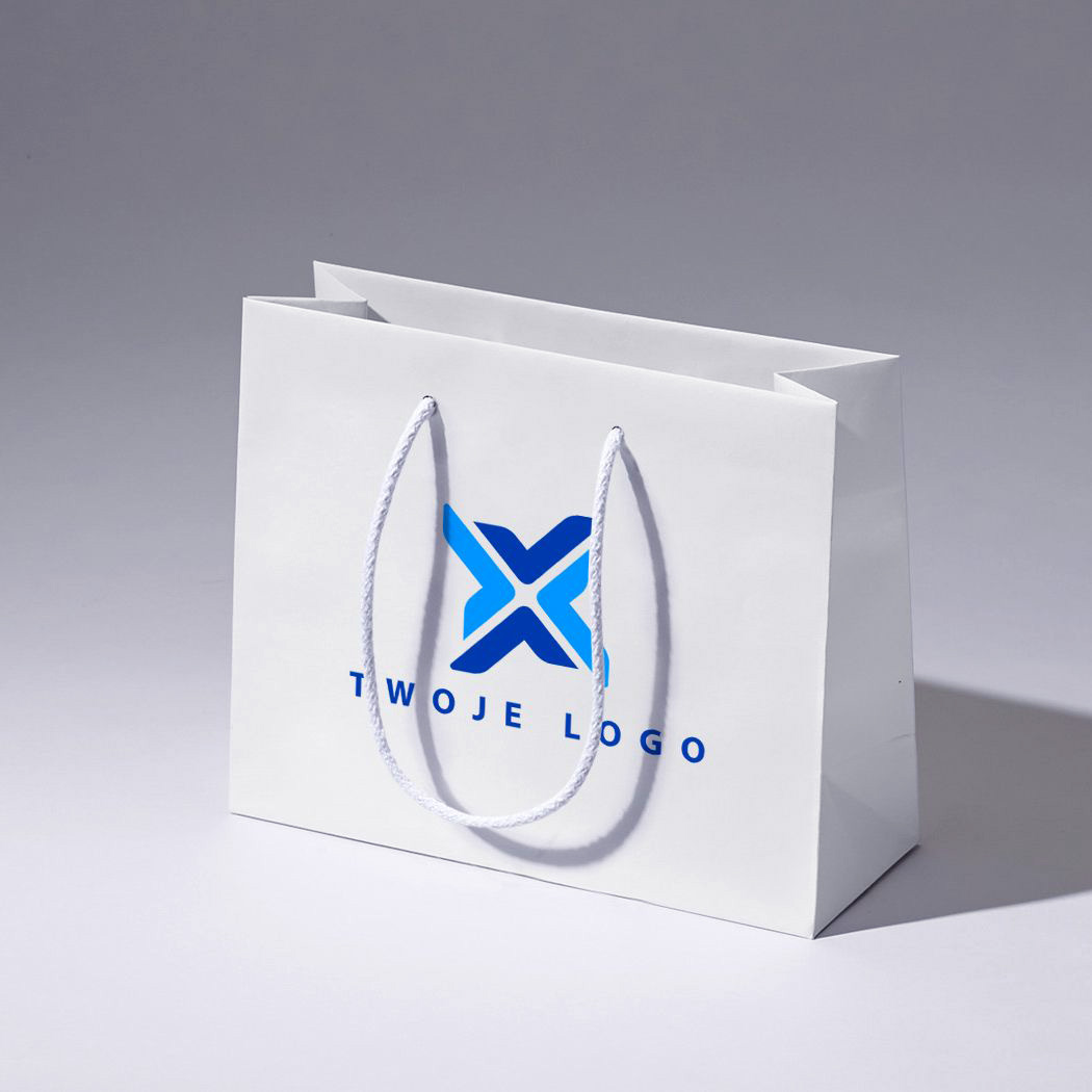 torba papierowa premium biała laminowana matowa z nadrukiem reklamowym