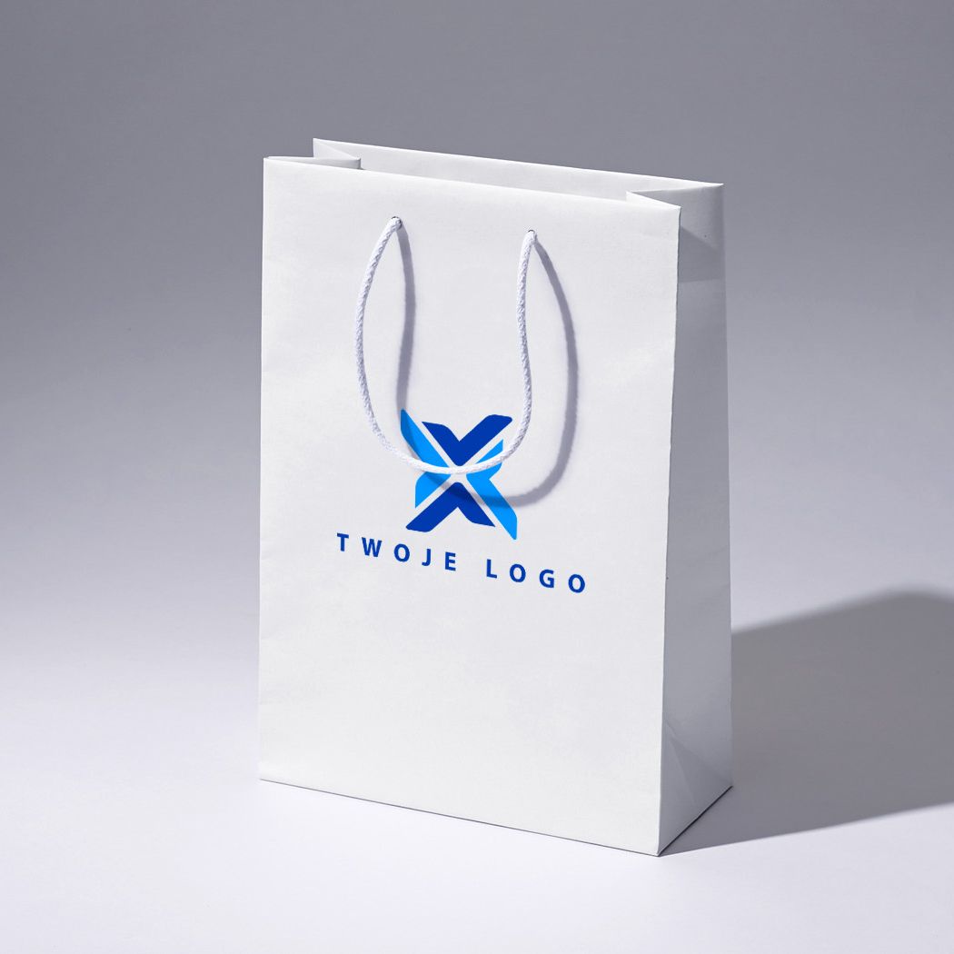  torba papierowa premium biała laminowana matowa z nadrukiem reklamowym 