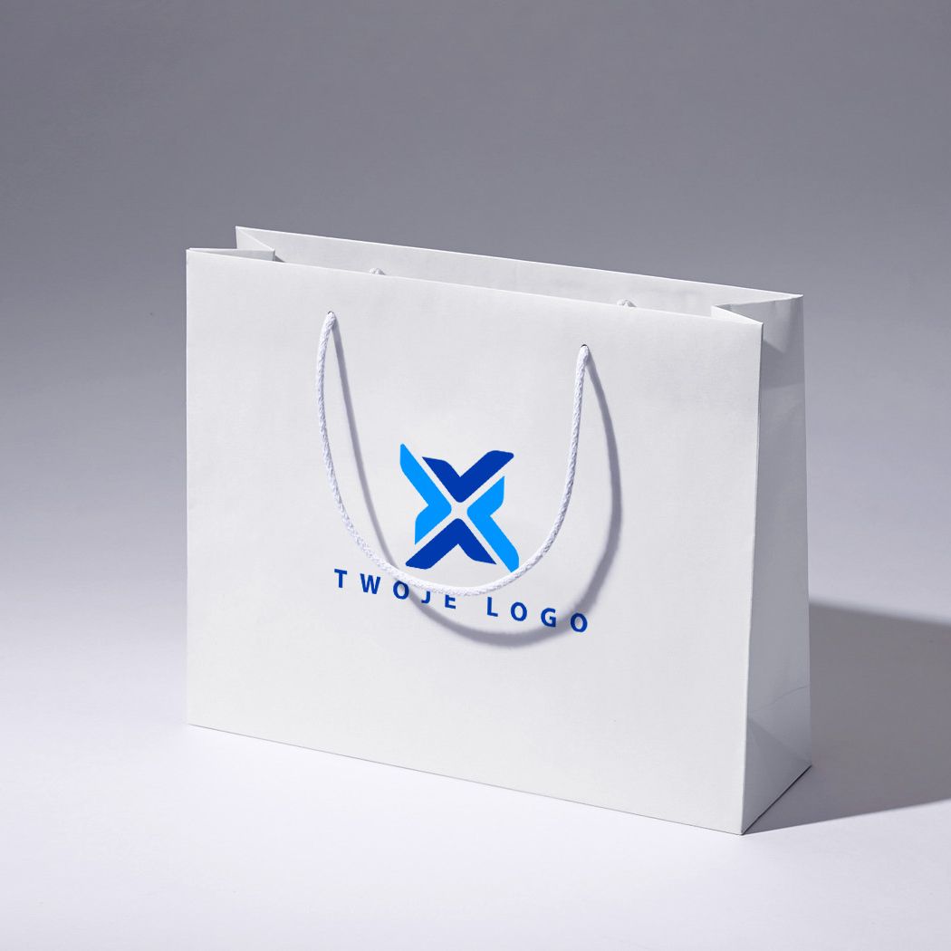  torba papierowa premium biała laminowana matowa z nadrukiem reklamowym 