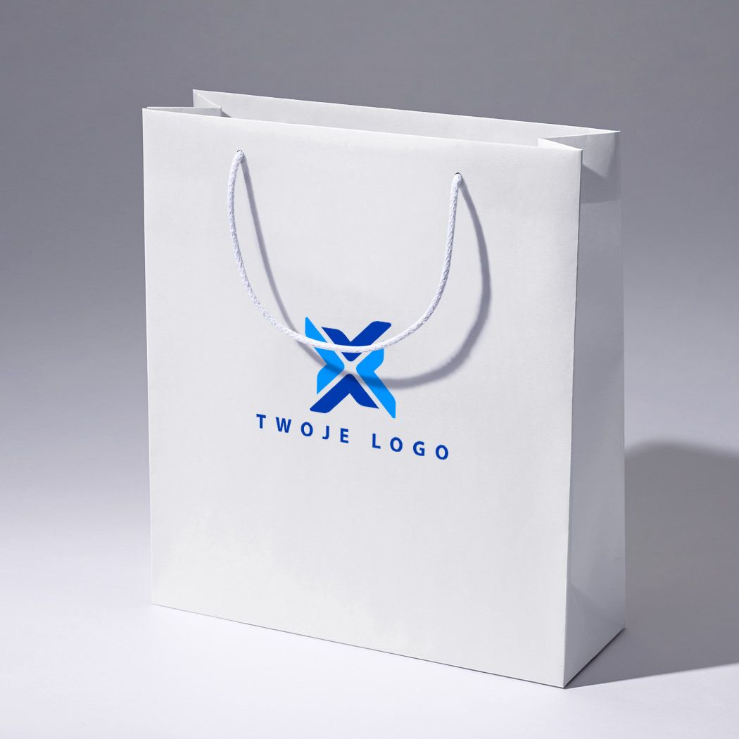  torba papierowa premium biała laminowana matowa z nadrukiem reklamowym 