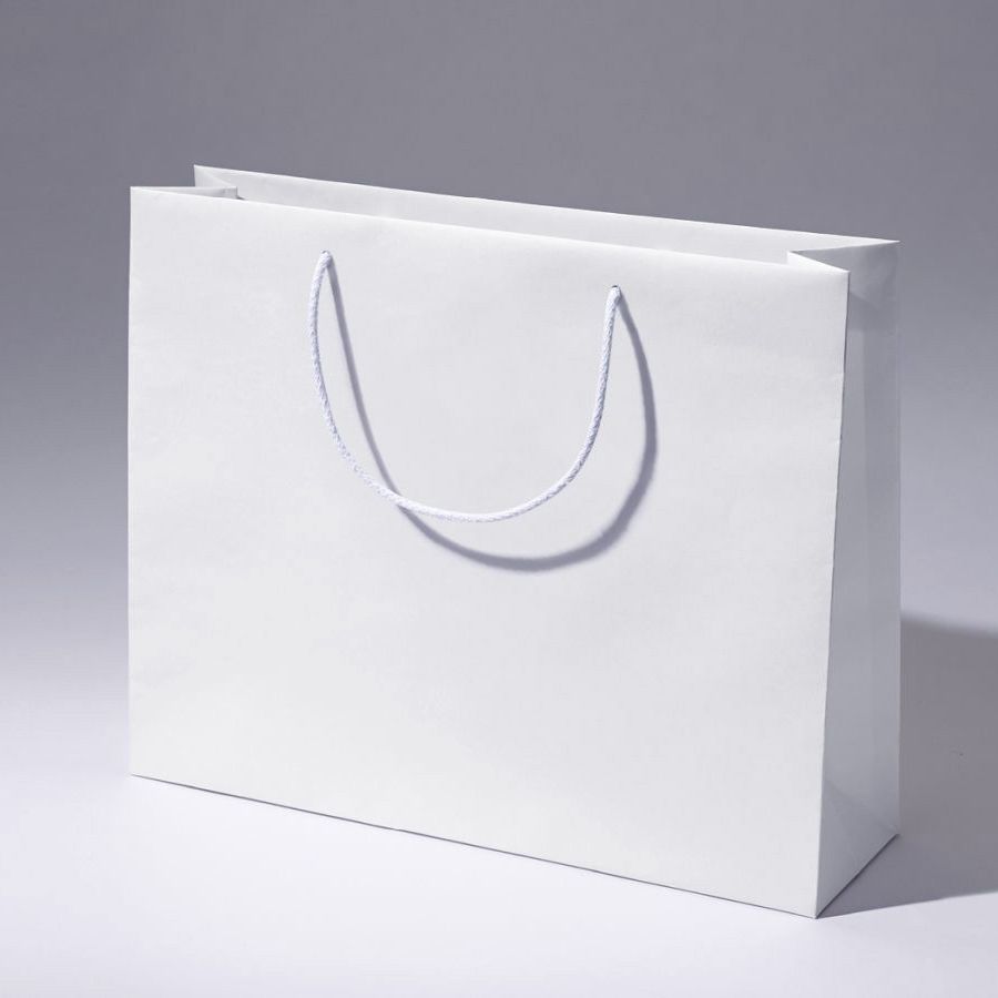 24x9x20 torebka papierowa premium granatowa laminowana matowa bez nadruku