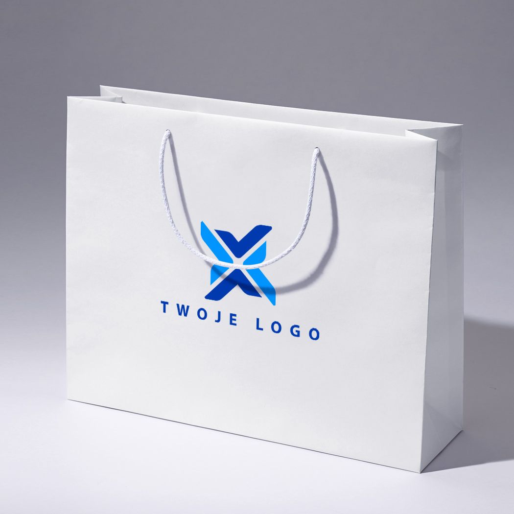  torba papierowa premium biała laminowana matowa z nadrukiem reklamowym 