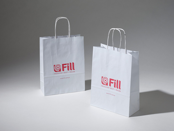 32x17x35 torba papierowa ekologiczna z nadrukiem reklamowym 1 kolor pantone