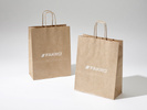 32x17x38 torba ekologiczna brązowa papierowa kraft z nadrukiem reklamowym