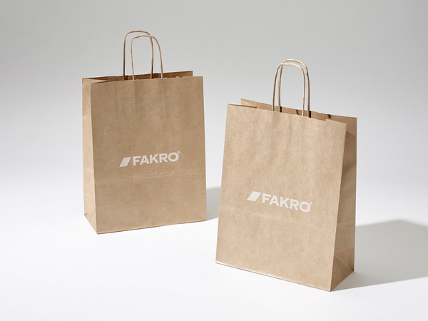 25x11x33 torba torba ekologiczna brązowa papierowa kraft z nadrukiem reklamowym