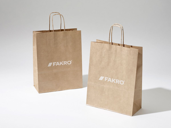 22x10x28 torba ekologiczna brązowa papierowa kraft z nadrukiem reklamowym