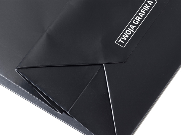 24x9x20 torba papierowa premium czarna laminowana matowa z nadrukiem reklamowym