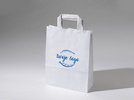 22x10x28 torba papierowa biała kraft z nadrukiem reklamowym