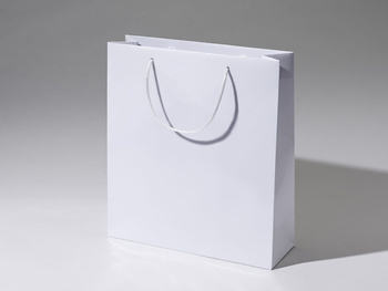 36x12x40 torba papierowa premium biała laminowana błyszcząca bez nadruku