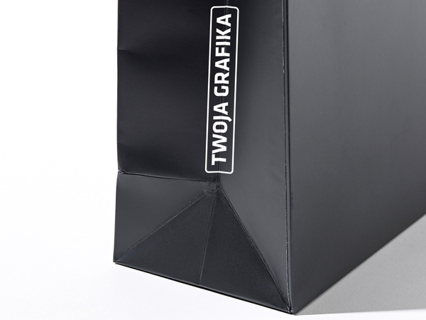 24x9x20 torba papierowa premium czarna laminowana matowa z nadrukiem reklamowym