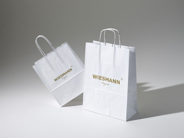 25x11x33 torba papierowa biała ekologiczna kraft z nadrukiem reklamowym 