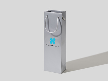 12x8x38 torba premium srebrna laminowana błyszcząca z nadrukiem reklamowym