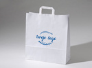 45x16x48 torba papierowa biała kraft z nadrukiem reklamowym
