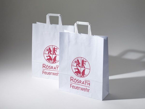 25x11x33 torba papierowa biała kraft z nadrukiem reklamowym