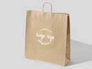 45x16x48 torba ekologiczna brązowa papierowa kraft z nadrukiem reklamowym