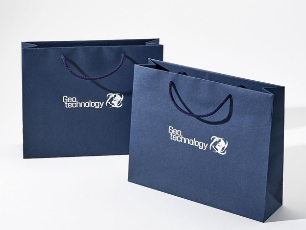 24x9x34 torba papierowa premium niebieska ekologiczna, papier 160g z nadrukiem reklamowym
