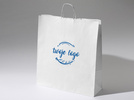 45x16x48 torba papierowa biała ekologiczna kraft z nadrukiem reklamowym 