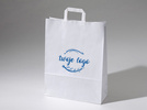 32x12x41 torba papierowa biała kraft z nadrukiem reklamowym