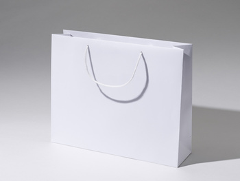 45x12x36 torby papierowe białe laminowane matowe bez nadruku