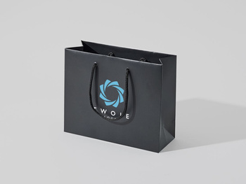 24x9x20 torba papierowa premium czarna laminowana matowa z nadrukiem reklamowym